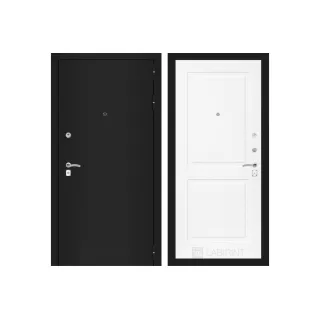 Входная дверь CLASSIC шагрень черная 11 Белый софт